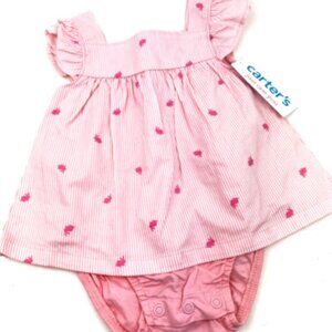 Baby Girls Dress Size 3m Bunnies Pink Snap Children Kids Infant Carter's Summer